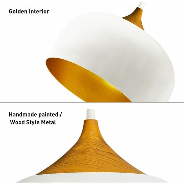Krona av trä vit metall E27 diameter: 30 cm
