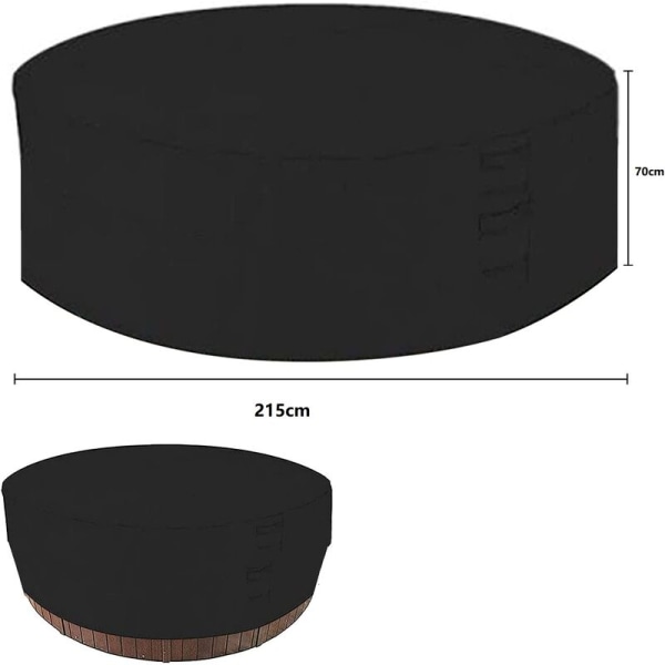 Runt badkarsskydd Vattentätt UV-skydd Spa-skydd med dragsko Rundt lock för badkar Pool Sandlåda 215x70cm