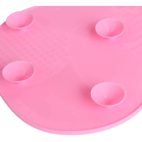 Rensebørste som brukes til å rengjøre sminkebørste Rensematte skurebrett (rosa)