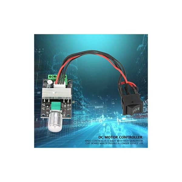12 Volt Motorhastighetssänkare DC Motor Controller DC 6V 12V 24V 3A PWM Motorhastighetskontroll Reversibel Controller med Longziming Switch