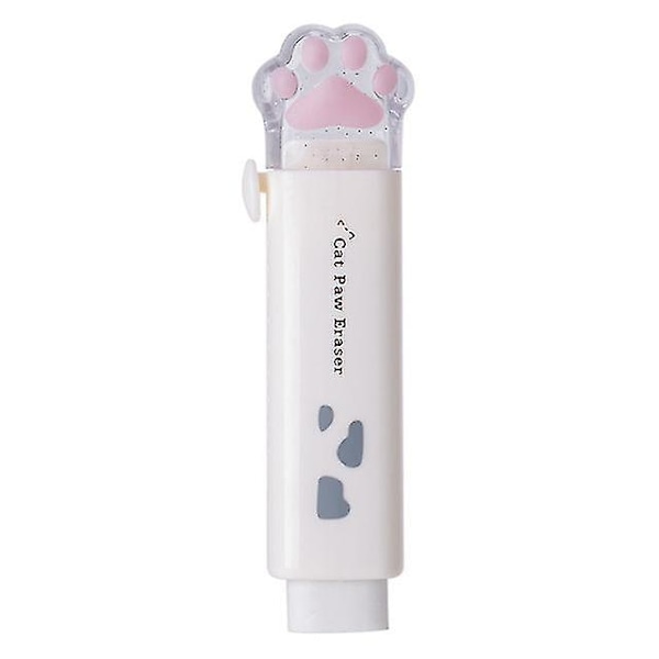 Kawaii Retractable Eraser Cute Cat Korean Stationery Rubber Drawing Erasers Children's School Supplies Office| | -（Hvit）