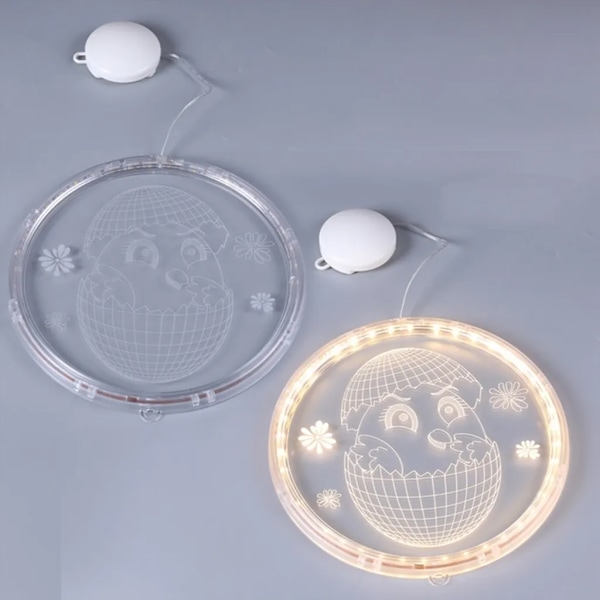 Påskhare Ägg Hängande LED Fönsterljus, Sugkopp Batteridriven Dekoration #4
