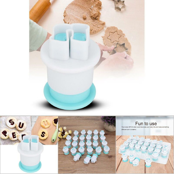 26 st DIY bokstavsform kex bakform kakskärare fondantformar (små bokstäver)