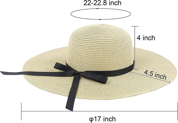 Damebred Solhat med Bred Skygge, Foldbar Rullehat til Sommer Strandhatte