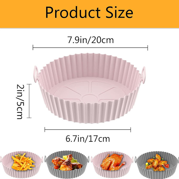 2 st runda återanvändbara airfryer-liners, non-stick bakformar
