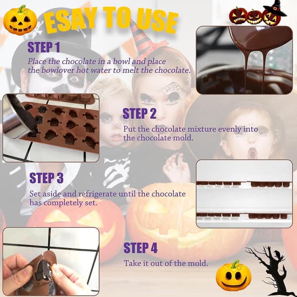 2 stk. Halloween silikoneforme, græskar- og spøgelses silikoneforme, DIY-kager