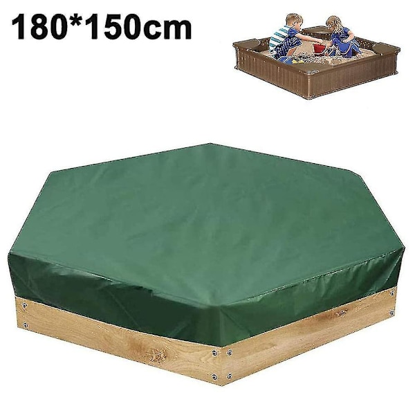 180*150cm210d Oxfordtyg Hexagonal Sandlådeöverdrag-grön