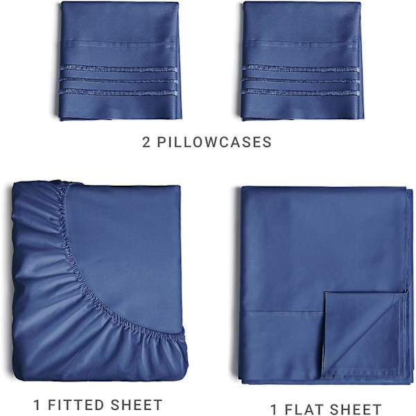 Cgk Unlimited King Size lakanset - Andningsbart & kylande - Hotell lyx sängkläder - Extra mjukt - Djupa fickor - Lätt passform - 4-delat set - Rynkfri