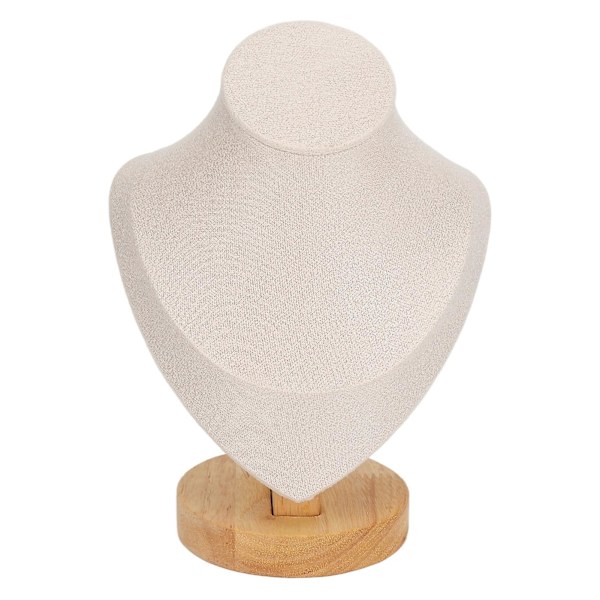 Halsbandshållare i flanell och PU-läder, beige
