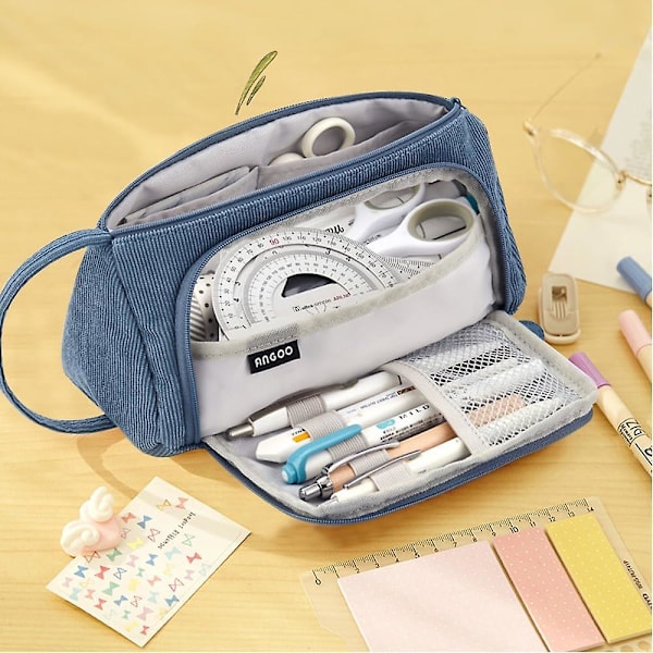 Pencil etui blyant etui teenagere, blyant etui piger, blyant etui blyant etui stor kapacitet, blyant etui lavet af reb