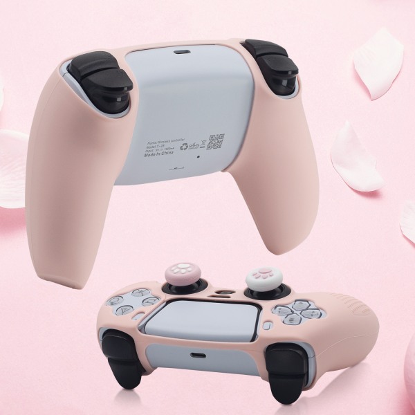 Uppgraderat PS5-handkontrollfodral med joystick-skydd Rosa