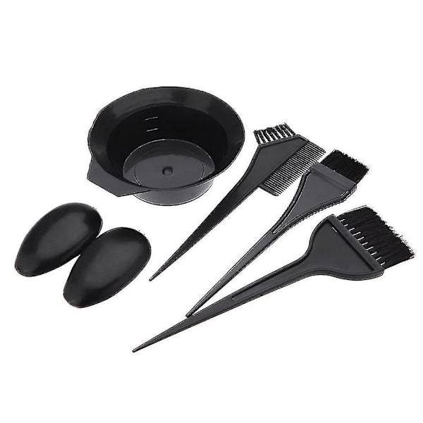 6 st hårfärgningsborste kam frisörfärg blandningsskål öronkåpa kit