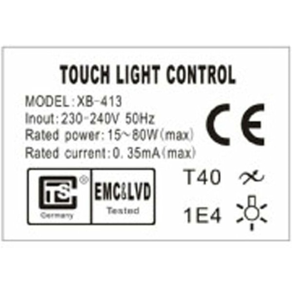 4-tråds touchbrytare för 15W-80W 230V-240V 50Hz glödlampa - 3 ljusstyrkenivåer - MODOU