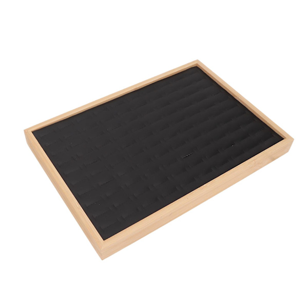 100 Slots Ring Opbevaringsdisplayæske PU Læder Blød Foring Letvægts Multifunktionel Sort Jewerly Organizer Etui