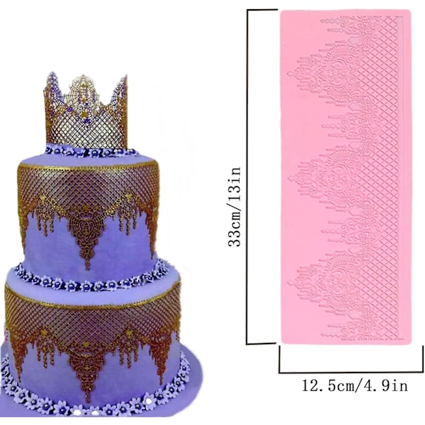 3D Blonde Kage Bageform Fondantform Blomstermønster DIY Form Kageprægning