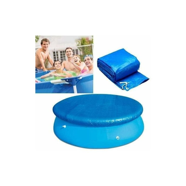 305 cm diameter poolskydd runt poolskydd med repband slitstarkt vind- och dammtätt skydd för runda ovanmarkpooler