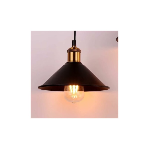 Cham taklampa 3 huvuden E27 metall järn lampor, ljuskrona skugga taklampor Vintage industriell taklampa kök matsal sovrum - svart