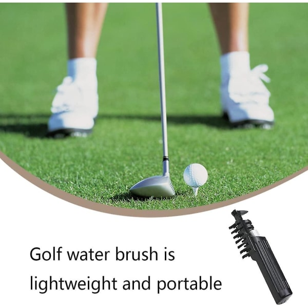Golf Spray Brush Holdbar Golf Brush Groove Cleaner Solid Golf Club Spray Børster til Golf (1 stk, sort)