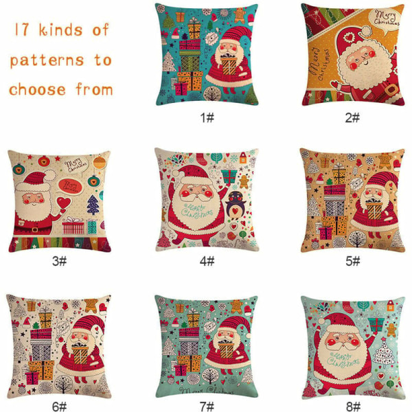 1 Pack Julgransprydnader för Jul Kuddfodral Jultomten Kuddfodral Heminredning Stil 10
