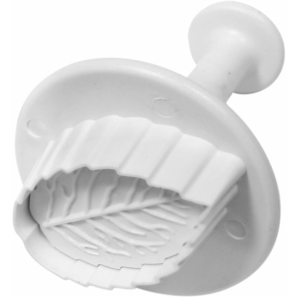 Set med 3 räfflade rosenbladsskärare, plast, vit?