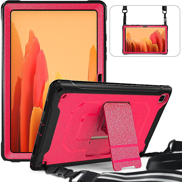 Shiny Surface Etui til Samsung Tab A7 10,4 Tommer Med Aftagelig Skulderrem, Justerbart Stativ, Opbevaringspose, Fuld Beskyttelse