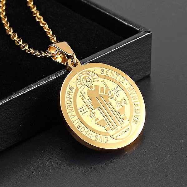 Præstemedalje Kors katolsk vedhæng Saint Benedict Exorcism Gud Medal Halskæde