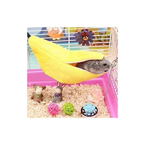 Bananhus Hamster Säng Smådjur Varm Hängmatta Säng Bur Bo Hamster Tillbehör Socker Glidare Hamstrar Fåglar Husdjur