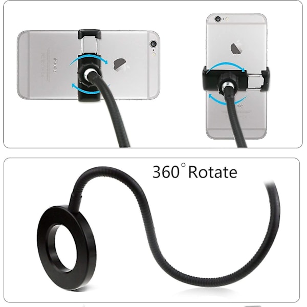 2023 - LED Selfie-lys med mobiltelefonholder, 3 lystilstande og 10 lysstyrkeniveauer LED-ringlys