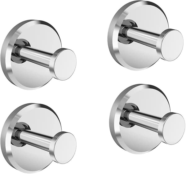 Sugkoppshållare för handdukar, PVC-krom (4 stycken)