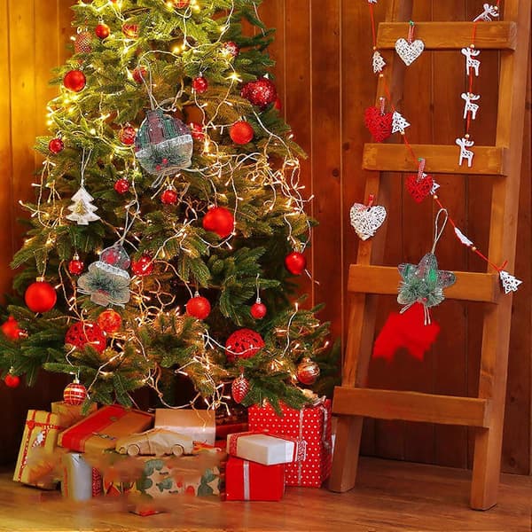 8 st Jute Strumpa Ornament – Rustik Julgransdekor