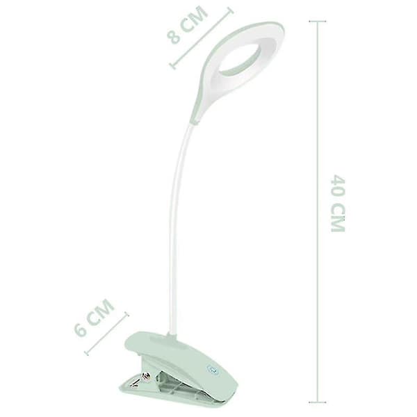 Klemmelampe Sengelampe Klemme Med Touch Sensor, Sengeskrivebordslampe Børn（Grøn）