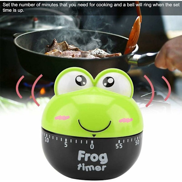 Kök Timer Plast Mekanisk Tid Verktyg Söta Cartoon Djur Groda Form Hushåll Matlagning Tillbehör (Grön)