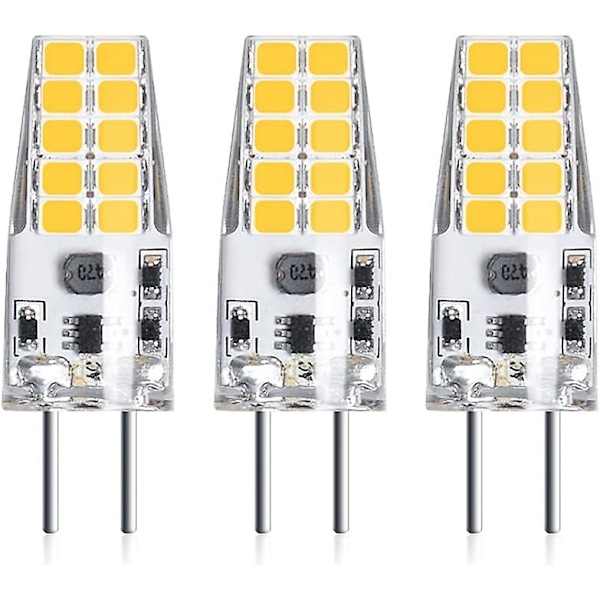 3 stk. 3w 12v G6.35 LED-pære T3 / T4 / T5 hætte G6.35 / Gy6.35 sokkel varm hvid 3000k erstatning for 30w halogenpære til underskabsbelysning skrivebord