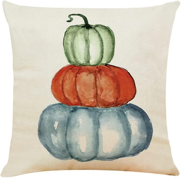 Sæt med 4 efterårspudebetræk 18x18 tommer efterår græskarpude udendørs dekorativ pude Thanksgiving efterår pudebetræk til sofa sofa hjem (efterår