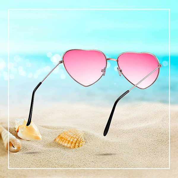 Herz Sonnenbrille Hippie Brille, Rose Gold Rahmen