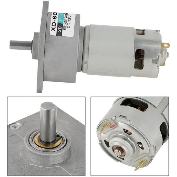 35W Micro DC-växelmotor i metall, justerbar hastighet medurs/moturs (12V, 5RPM)