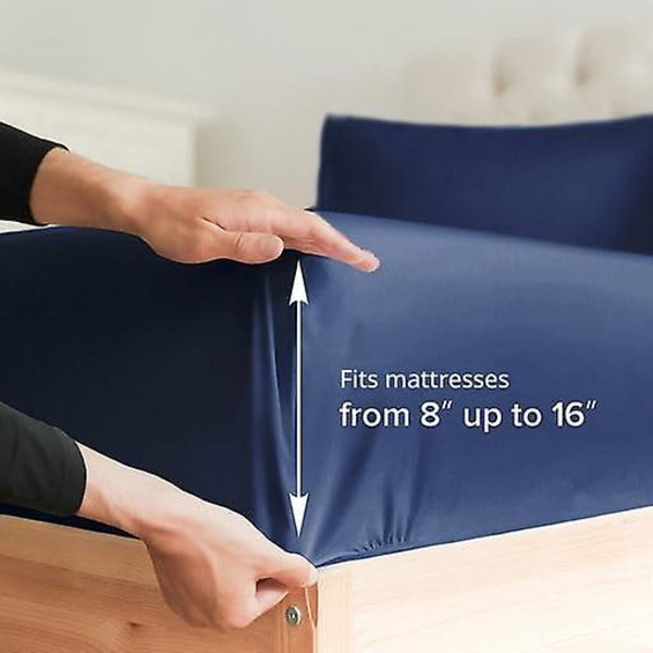 Cgk Unlimited King Size lakanset - Andningsbart & kylande - Hotell lyx sängkläder - Extra mjukt - Djupa fickor - Lätt passform - 4-delat set - Rynkfri