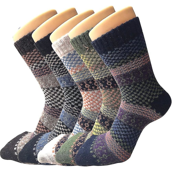 5 par Pureh Dam vinter fleece andningsbara mjuka tjocka strumpor