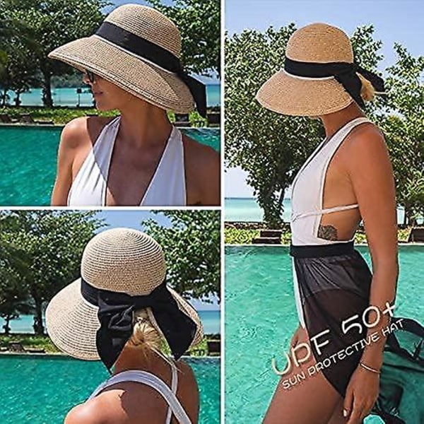 Dam Straw Beach Hat Fällbar Utomhus Solhatt