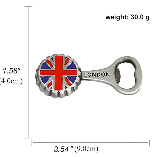 Lontoon jääkaappimagneetti Pyöreä magneettinen pullonavaaja