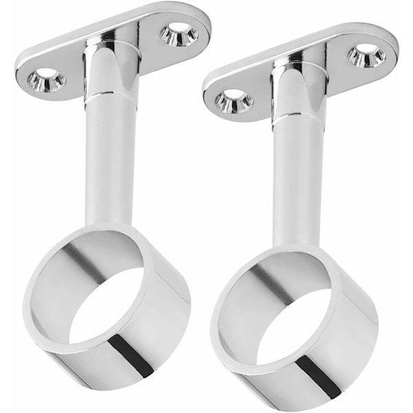 2-pack garderobsstång centralsupport för runda garderobsstänger?? 25mm Garderobsstångsfäste Garderobsstångsfäste