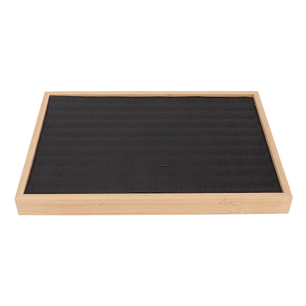 100 Slots Ring Opbevaringsdisplayæske PU Læder Blød Foring Letvægts Multifunktionel Sort Jewerly Organizer Etui