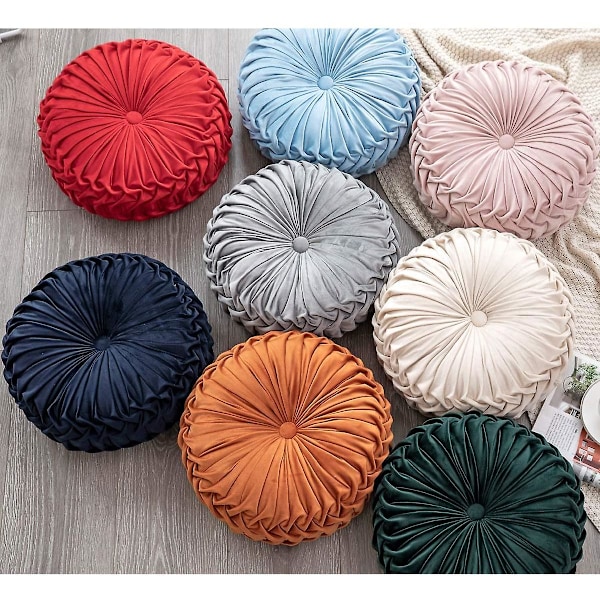 Sohvan heittotyynykoriste 3d kurpitsa pyöreä samet cushion sohvaan sänkyyn tuoliin lattiaan 15x15, vaaleanvihreä (15\"L*15\"W, vaaleanvihreä)
