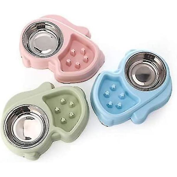 Anti-gulpe hundekop katteskål anti-gulpe katteskål dobbeltformål langsom madskål anti-kvælning hundebow