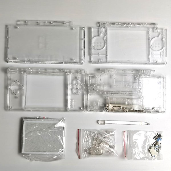 Klar vit/svart hölje Shell Cover Case Full Set Ersättning för Nintendo Ds Lite För Ndsl Spelkonsol Case Transparent vit