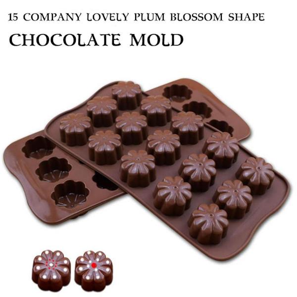 Diy tårta bakform 15 rutnät blomma silikon choklad bakplåt