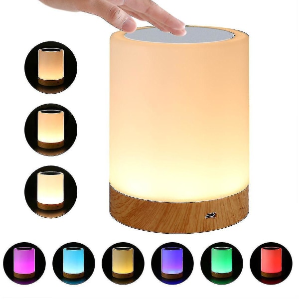 Led värikäs pöytälamppu Himmennettävä ladattava tunnelmavalo, jossa 6 värinvaihtoa