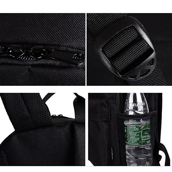 Anime Lysende Rygsæk Daypack Under 15,6 tommer med USB-opladningsport og lås Skole Taske, Tilbage til skolen tilbud, Tilbage til skolen tilbehør (sort)