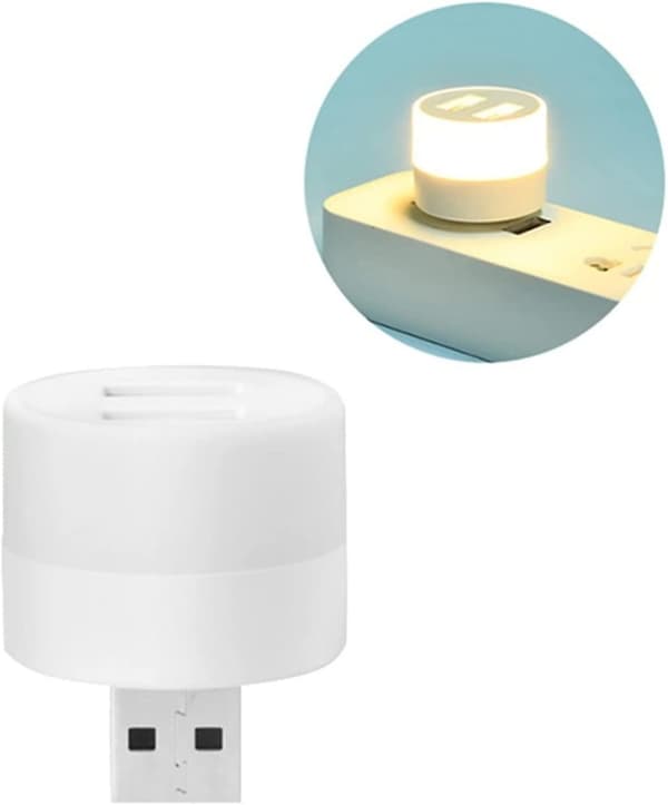 Usb-plugglampe, datamaskin, mobil strømforsyning, USB-lading, liten boklampe, LED-øyevern, leselys