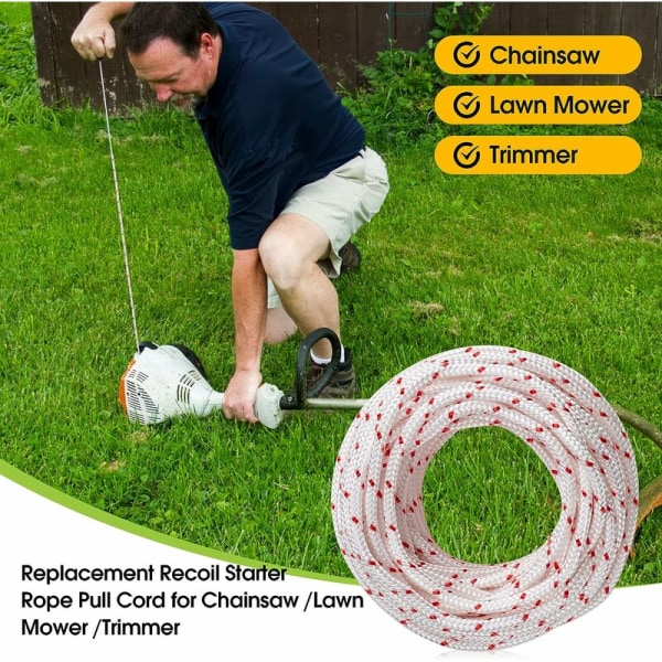 10 meter ersättningsrep för Husqvarna STIHL Craftsman 3,5 mm startmotor